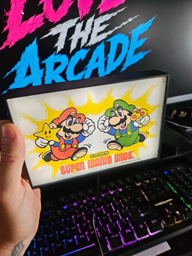 Lámpara Retro Gamer Mario y Luigi Nintendo