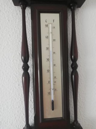 Reloj pared con termómetro, barómetro y higometro