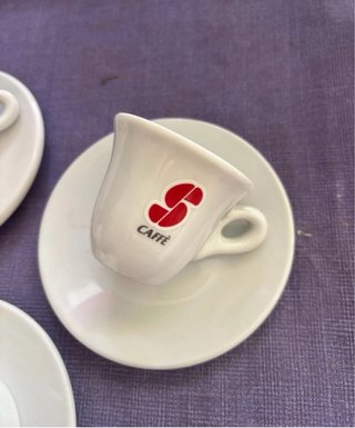 Set 4 tazzine da bar in porcellana