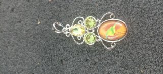 Colgante Plata 925 con Piedras Verdes