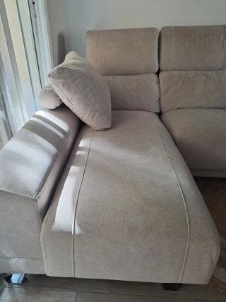 Sofá Chaise Longue Beige Grisáceo Casi Nuevo