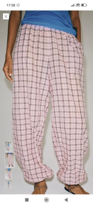 Pantalón bombacho cuadros Zara