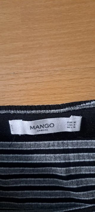 Falda Midi Lycra Gris/Negro Talla M Mango