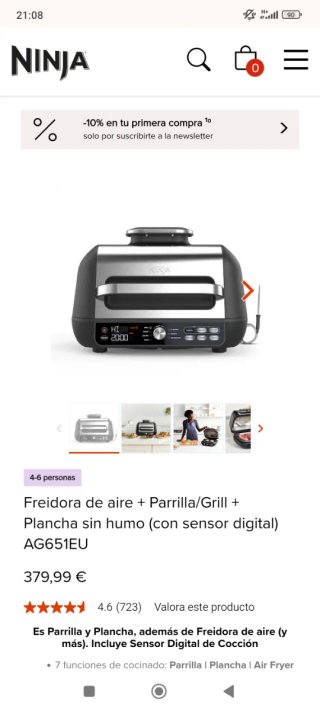 Ninja Freidora de aire + Parrilla AG651EU