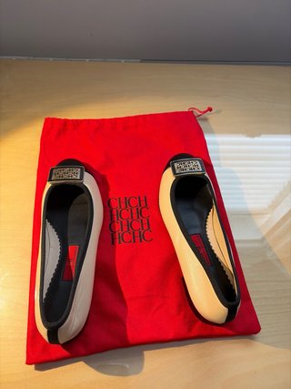 Bailarinas Carolina Herrera Beige y Negro