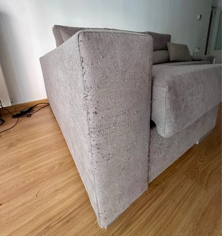 Sofá chaise longue gris 265 cm