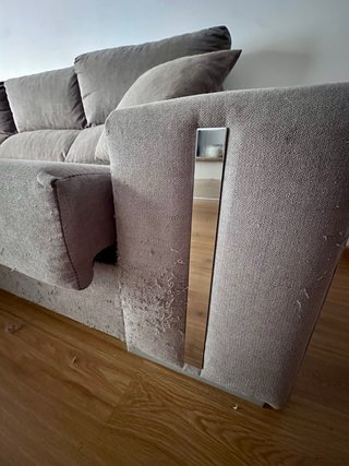 Sofá chaise longue gris 265 cm