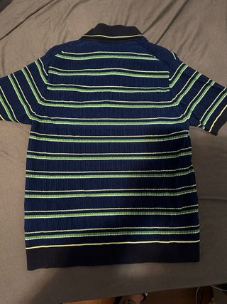 Polo Lacoste Rayas Azul y Verde