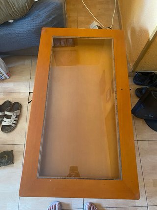 Mesa de centro madera y cristal