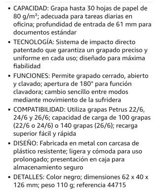 Grapadora Petrus Golf 435