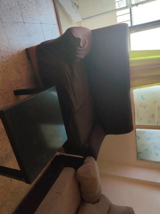 Dos sofás de tela y madera