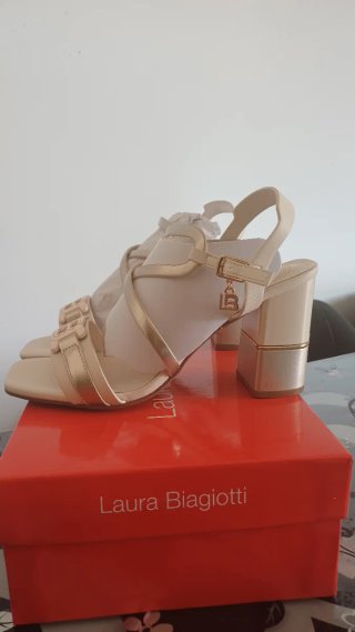 Sandali Laura Biagiotti Tg 39 Tacco 8cm Nuovi