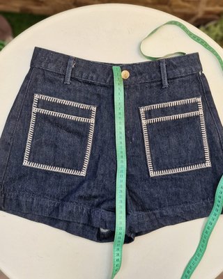 Shorts vaqueros Zara Talla S/36 bolsillos contrast