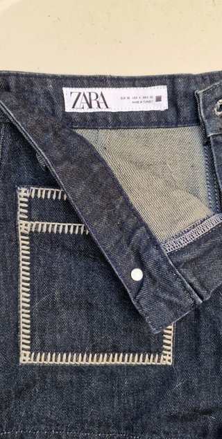 Shorts vaqueros Zara Talla S/36 bolsillos contrast