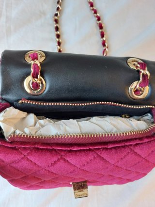Bolso terciopelo acolchado granate
