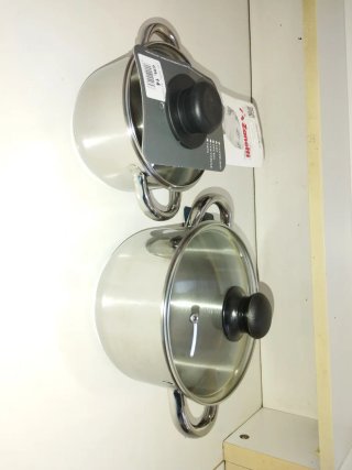 2 Casseruole  Acciaio Inox con Coperchi