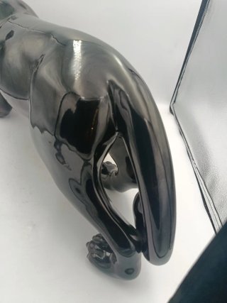 FIGURA DE PANTERA EN CERÁMICA ESMALTADA
