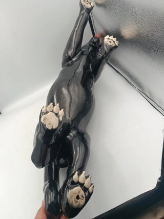 FIGURA DE PANTERA EN CERÁMICA ESMALTADA