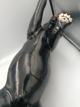 FIGURA DE PANTERA EN CERÁMICA ESMALTADA