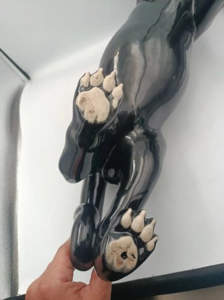 FIGURA DE PANTERA EN CERÁMICA ESMALTADA