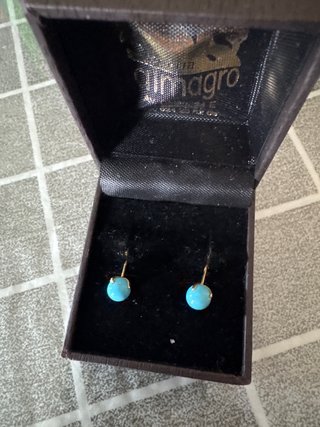 Pendientes Oro 18k Turquesa Niña