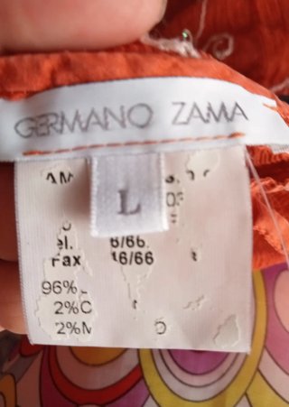 Camicia Germano Zama arancione con fiori bianchi