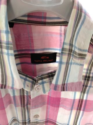 Camicia a quadri da uomo rosa