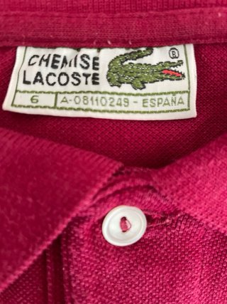 Polo Lacoste Talla 6 Burdeos