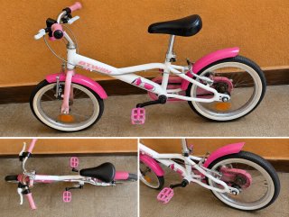 Bicicleta infantil Decathlon 16 rosa