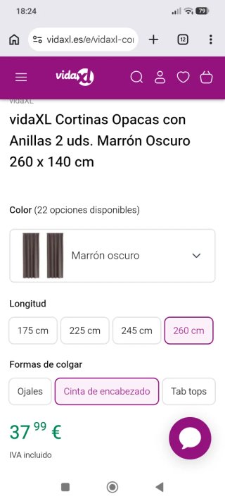 Cortinas opacas marrones 145x260cm Cómo nuevas