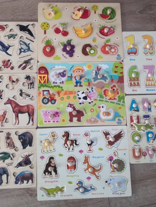 Lote 8 Puzzles Infantiles Madera 3 años