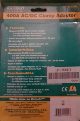 Adaptador Pinza Corriente AC/DC Extech CA250