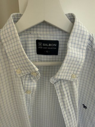 Camisa Silbon Cuadros Azul Blanco