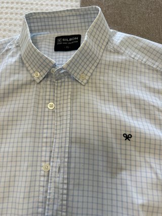 Camisa Silbon Cuadros Azul Blanco