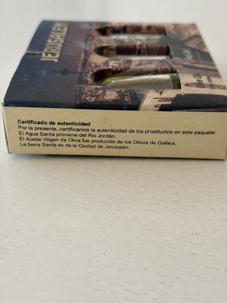 Souvenir Jerusalén: Aceite, Tierra y Agua
