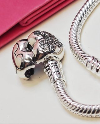 Pulsera Pandora Corazón Brillante disney 17 cm