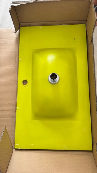 Lavabo de cristal verde pistacho