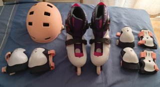 Patines en línea Oxelo talla 34-36 con proteccione