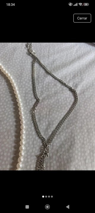 Pack 3 collares plateados y perlas