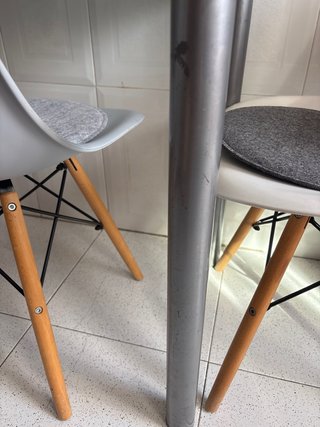 Mesa de cocina cristal y metal