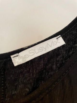 Abito corto nero SUSY MIX plissettato