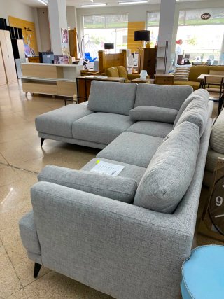 Sofá modular gris tela