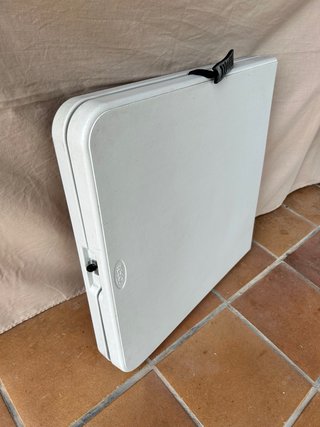 Mesa Plegable Camping Gris y Blanca