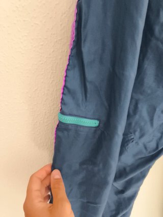 Pantalón chándal retro azul, morado y turquesa XL