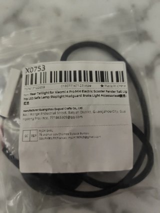 Luz trasera patinete Xiaomi 4 Pro