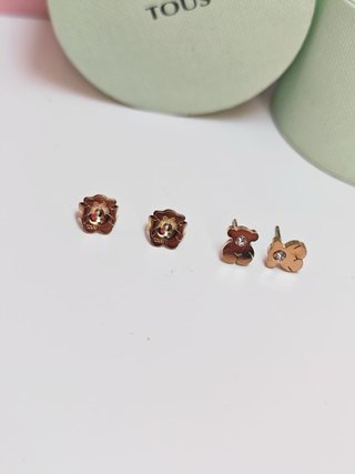 Pendientes Tous Oso Acero Dorado