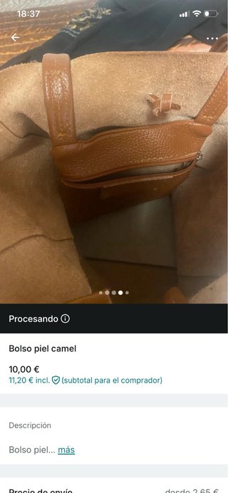 Bolso piel camel