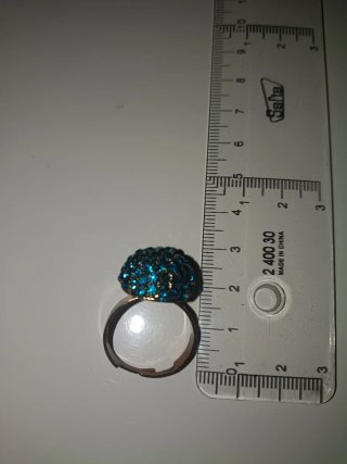 Anillo Cóctel Azul Dorado Ajustable