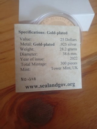 Moneda 25 Dólares Sealand Michael 70 Aniversario