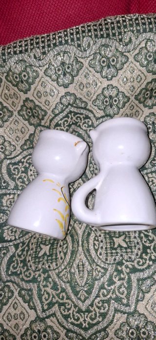 2 Porta Uova Vintage Gatti Fiori Gialli